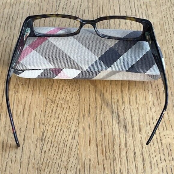 Vtg. BURBERRY WOMEN’S EYEGLASSES FRAME + CASE Havana Brown Tortoise - Picture 3 of 16